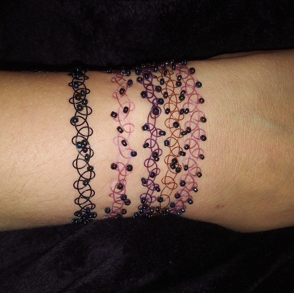 Tattoo style bracelets 5 pack bundle, bracelet set
